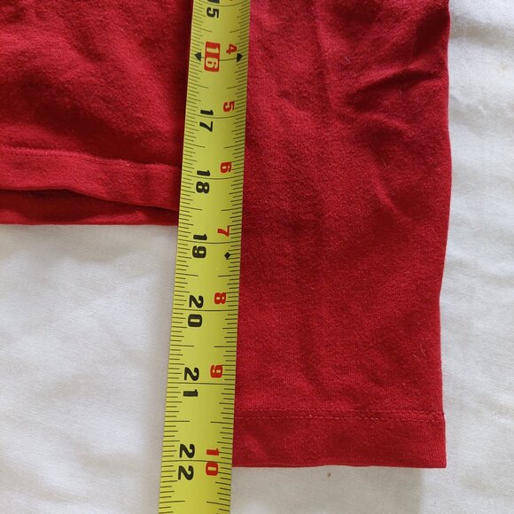 Smart Set Red V-Neck Long Sleeve Crop Cotton Stretchy T-Shirt, S/XS - Picture 7 of 8